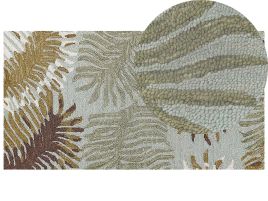 Wool Area Rug 80x150cm Plant Motif