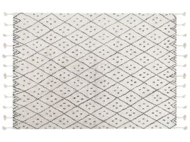 Cotton Area Rug 160x230cm Black and White