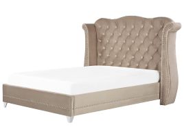 Velvet EU Super King Size Bed Taupe AYETTE