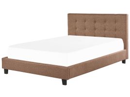 Fabric EU Super King Size Bed Brown LA ROCHELLE