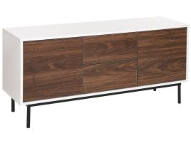 2 Door Sideboard Dark Wood with White OKLAND