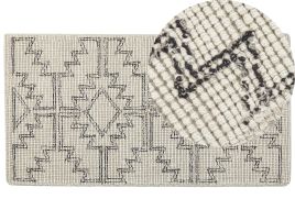 Wool Area Rug 80x150cm Beige and Black
