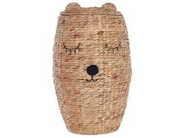 Water Hyacinth Wicker Bear Basket Natural