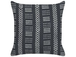 Cotton Cushion Geometric Pattern 45x45cm Black and White