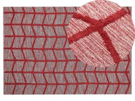 Cotton Area Rug 140x200cm Red