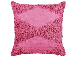Tufted Cotton Cushion 45x45cm Pink