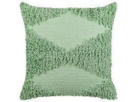 Tufted Cotton Cushion 45x45cm Green