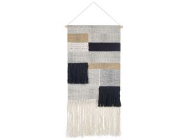 Cotton MacramÃ© Wall Hanging  Beige and Black HANGU