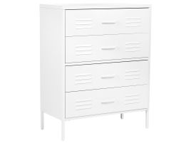 JOLIET White Chest of Drawers - Medium-sized, 4 Drawers