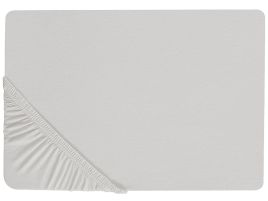 Cotton Fitted Sheet 90 x 200 cm Light Grey JANBU