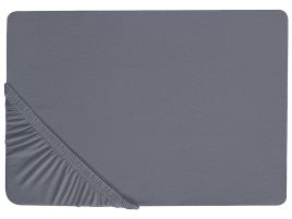 Cotton Fitted Sheet 200 x 200 cm Dark Grey JANBU