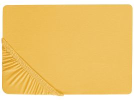Cotton Fitted Sheet 160 x 200 cm Mustard JANBU
