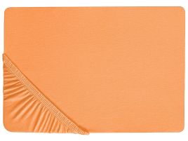 Cotton Fitted Sheet 90 x 200 cm Orange JANBU