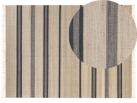 Jute Area Rug 160x230cm Beige and Grey