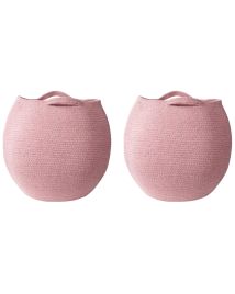 Set of 2 Cotton Baskets Pink