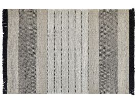 Wool Area Rug 140x200cm Beige and Black
