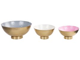 Set of 3 Decorative Bowls Gold