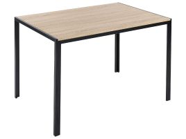 Dining Table 120 x 80 cm Light Wood with Black NEWFIELD