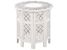 Mango Wood Side Table Off-White BADHI