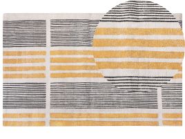 Cotton Area Rug 140x200cm Yellow and Black