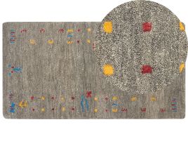 Wool Gabbeh Area Rug 80x150cm Grey