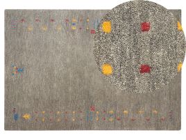 Wool Gabbeh Area Rug 140x200cm Grey