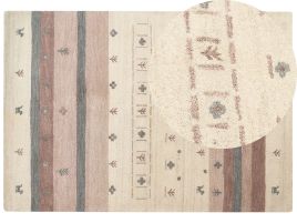 Wool Gabbeh Area Rug 160x230cm Beige and Brown