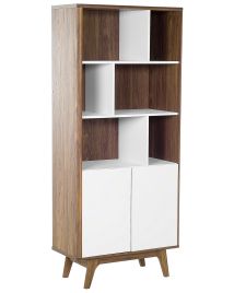 Bookcase Dark Wood with White COLUMBUS