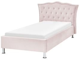 Velvet EU Single Size Bed Pink METZ