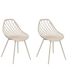 Set of 2 Dining Chairs Beige CANTON II