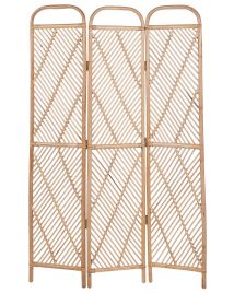 Folding Rattan 3 Panel Room Divider 106 x 180 cm Natural COSENZA