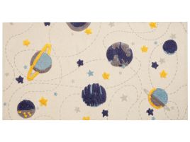 Cotton Kids Rug Galaxy Print 80x150cm Multicolour
