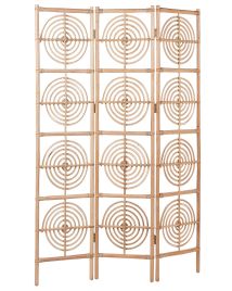 Folding Rattan 3 Panel Room Divider 117 x 180 cm Natural ALTAMURA