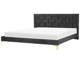 Velvet EU Super King Size Bed Black LIMOUX