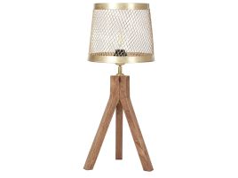 Mango Wood Table Lamp Dark and Brass BEKI