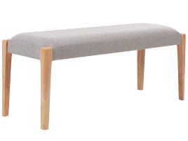 Cushioned Dining Bench Light Wood with Grey ELYRIA