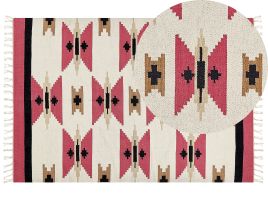 Cotton Kilim Area Rug 160x230cm Multicolour