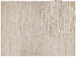 Cotton Area Rug 300x400cm Beige and White
