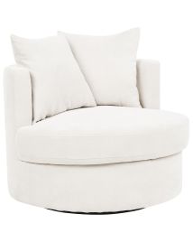 Swivel Fabric Armchair Light Beige DALBY