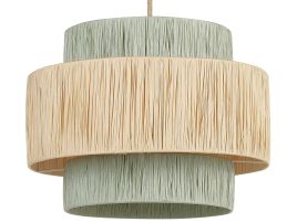Paper Pendant Lamp Natural and Green PALBRA