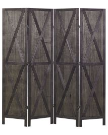 Wooden Folding 4 Panel Room Divider 170 x 163 cm Dark Brown RIDANNA