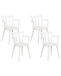 Set of 4 Plastic Dining Chairs White MORILL