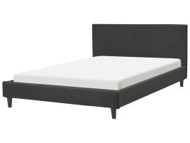 Fabric EU Double Size Bed Black FITOU