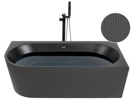 Left Hand Corner Bath 1700 mm x 800 mm Black GOCTA