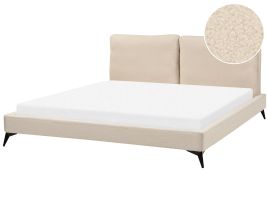 Boucle EU Super King Size Bed Beige MELLE