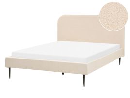 Boucle EU Double Size Bed Beige FLAYAT