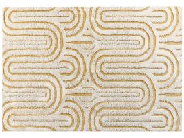 Cotton Area Rug 160x230cm Off - White and Yellow