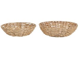 Set of 2 Water Hyacinth Decorative Bowls Light