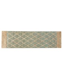 Jute Runner Rug 80x300cm Green and Beige