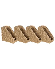 Set of 4 Water Hyacinth File Baskets Light